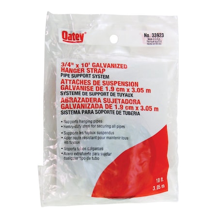 Oatey Oatey 10 ft. Galvanized Galvanized Hanger Strap 33923